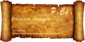 Persics Csongor névjegykártya